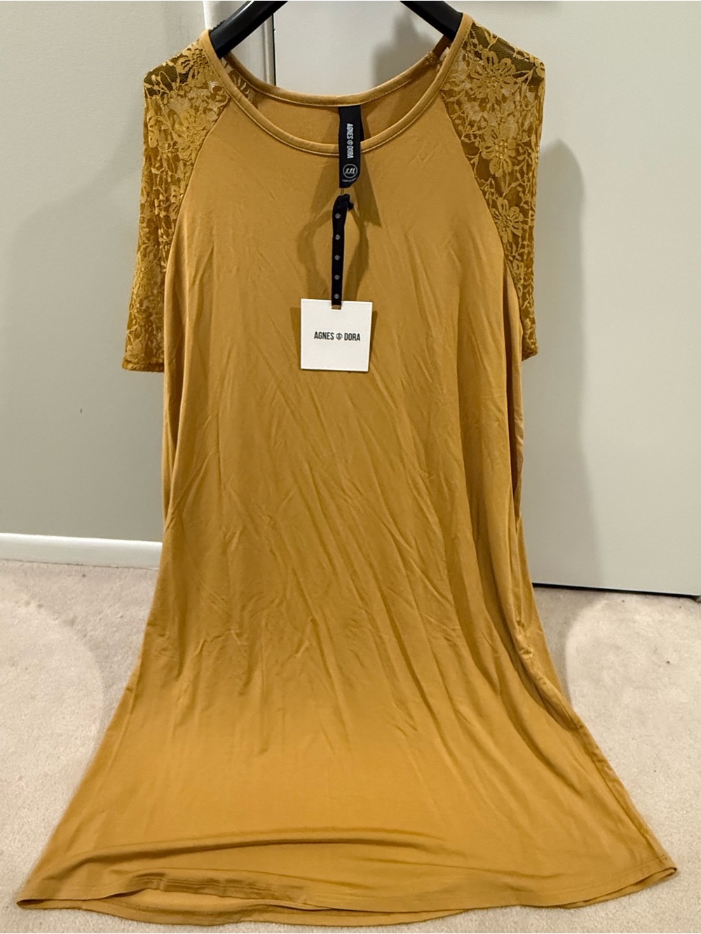 NWT Agnes & Dora Mustard Crewneck Dress